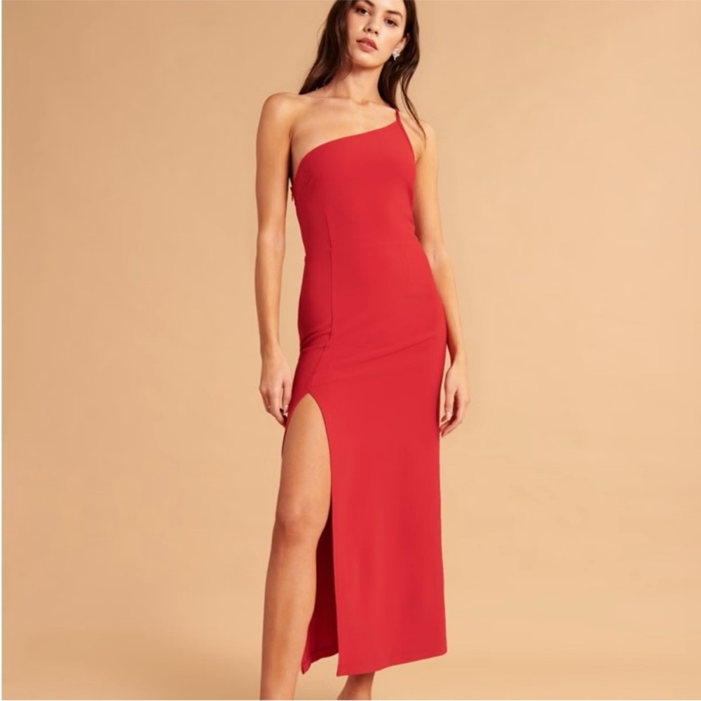 Abercrombie and Fitch Red One-Shoulder Dress
